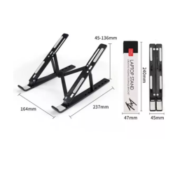 Suport tableta sau laptop plastic ABS reglaj 6 niveluri negru