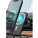 Suport telefon auto Andowl Q PD21 negru cu incarcare wireless reglabil