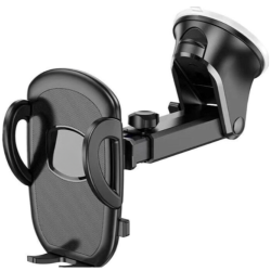 Suport telefon auto cu ventuza pentru bord negru