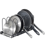 Suport vesela bucatarie ajustabil multifunctional cu 5 rafturi pentu capace sau tigai