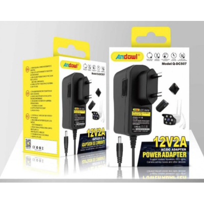 Sursa de Alimentare AC/DC 12V 2A Mufa 5.5 x 2.5mm Negru Q DC507