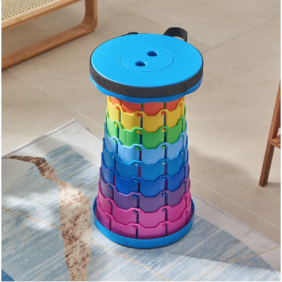 Taburet telescopic curcubeu albastru