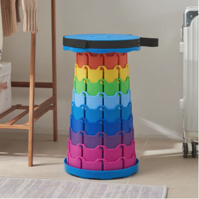 Taburet telescopic curcubeu albastru