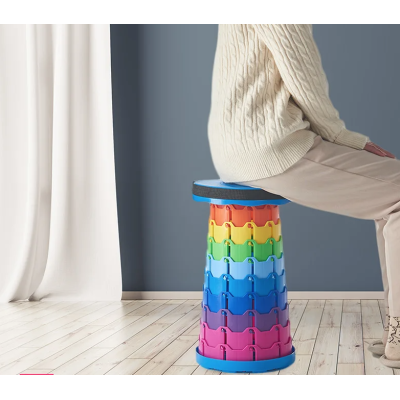 Taburet telescopic curcubeu albastru