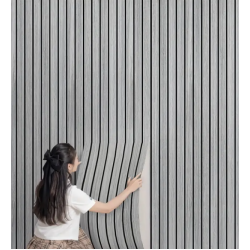 Tapet model riflaj lemn 3D GRI cu dungi 40 x 300cm