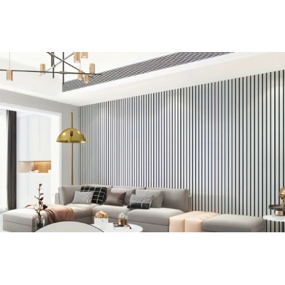 Tapet model riflaj lemn 3D GRI cu dungi 40 x 300cm