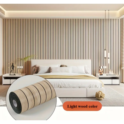 Tapet model riflaj lemn 3D MARO cu dungi 40 x 300cm