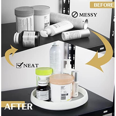 Tava rotativa gri cu alb