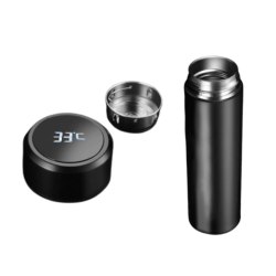 Termos cu afisaj temperatura LED Baterie durabila 0.5 L Negru