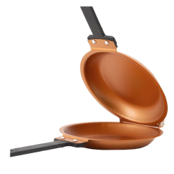 Tigaie dubla pentru clatite antiaderenta manere reci