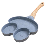 Tigaie Gri cu 3 compartimente maner de lemn 