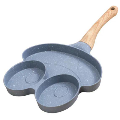 Tigaie Gri cu 3 compartimente maner de lemn