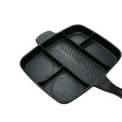 Tigaie grill multifunctionala cu 5 compartimente pentru gatit MANER LEMN