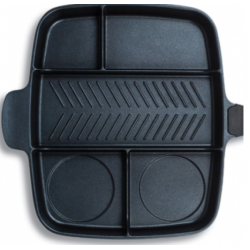 Tigaie grill multifunctionala cu 5 compartimente pentru gatit MANER LEMN