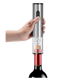 Tirbuson electric pentru sticle de vin cu dispozitiv inlaturare sigiliu Argintiu