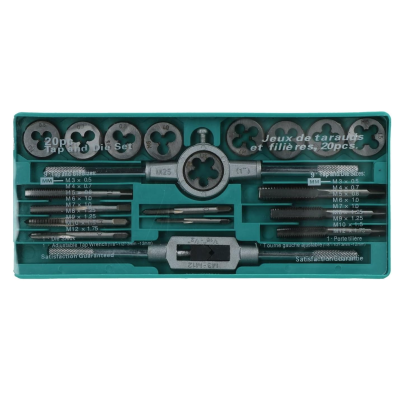 Trusa 20 piese filiere M3-M12 si tarozi 3-12mm