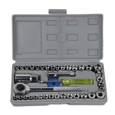 Trusa 40 piese tubulare capete si cheie clichet