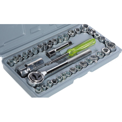 Trusa 40 piese tubulare capete si cheie clichet