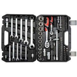 Trusa 82 scule mixte de mana cutie plastic neagra