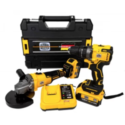 Trusa Polizor Unghiular + Autofiletanta cu 2 Acumulatori 128V