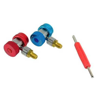 Trusa verificat AC cu 2 manometre 2 Robineti 2 mufe si 3 furtune 90cm pentru aer conditionat  / Freon