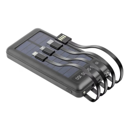 UB Baterie Externa 4 in 1 cu incarcare solara 10000mAh display digital si cabluri AM