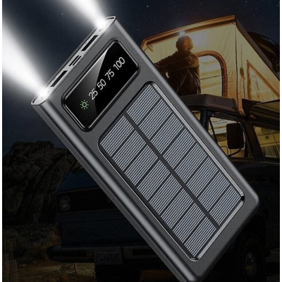 UB Baterie Externa 4 in 1 cu incarcare solara 10000mAh display digital si cabluri AM