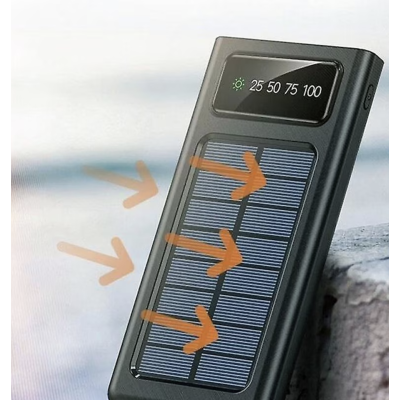 UB Baterie Externa 4 in 1 cu incarcare solara 10000mAh display digital si cabluri AM