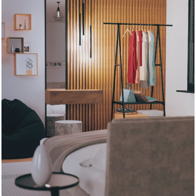 UB Cuier Haine Cu Suport Pantofi Design Stil Industrial Inaltime 160 Cm ALB