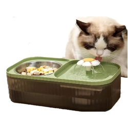 UB Fantana de apa si castron pisici 3L cu bol din otel inoxidabil BS