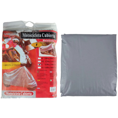 UB Husa gri metalizat pentru motocicleta L 130X230cm 