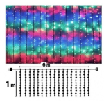 UB Instalatie 7070C Multicolor 240 LED Perdea 6x1m Exterior Fir Negru Gros Interconectabil IP65