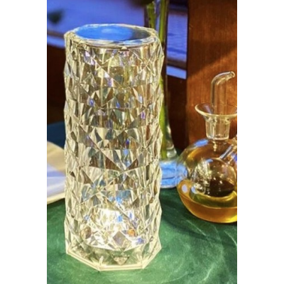 UB Lampa de masa decorativa cu LED tip "Crystal" ALB CALD