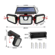 UB Lampa Solara Tripla cu Panou Solar Incorporat 74 LED SMD Reglabila 360 grade FL 1725A BASE