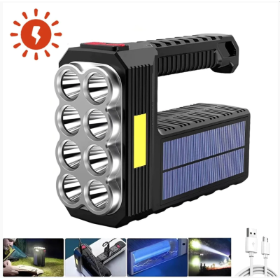 UB Lanterna  de mana ST11 cu 8 LED cu incarcare solara si USB