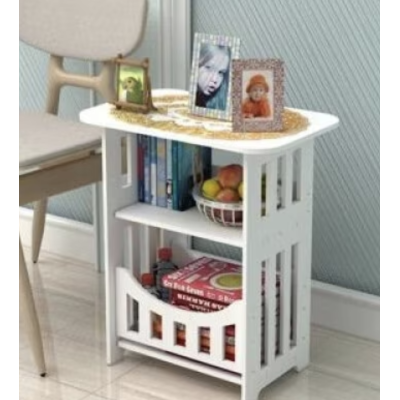 UB Noptiera alba decorativa din PVC 2 polite 45cm