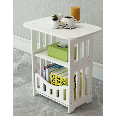 UB Noptiera alba decorativa din PVC 2 polite 45cm