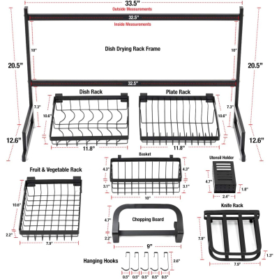 UB Organizator pentru uscat vasele 85 CM SUS