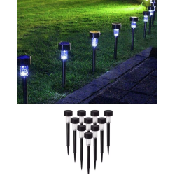 UB Set 10 lampi solare pentru gradina cu Led Negre SO