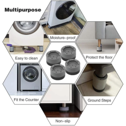 UB Set 4 picioare NEGRE tampoane anti-zgomot și antiderapante suport pentru masina de spalat BS