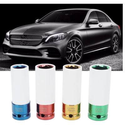 UB Set 4 tubulare Colorate cu protectie pentru jante aliaj masura  17 – 19 – 21 – 22 mm AN