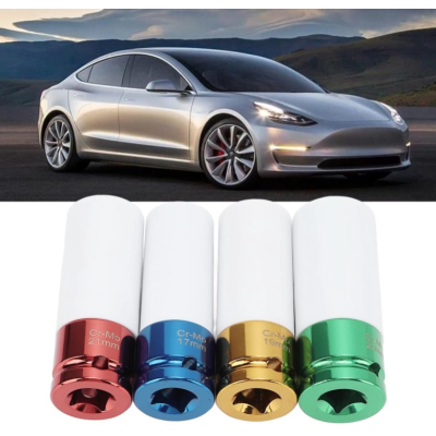 UB Set 4 tubulare Colorate cu protectie pentru jante aliaj masura  17 – 19 – 21 – 22 mm AN