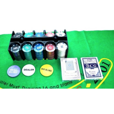 UB Set Joc de Poker cu 200 Jetoane si Cutie Metalica + Accesorii Complete HASAN