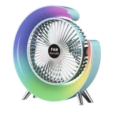 UB Ventilator de birou rotativ Andowl Q FS800 cu iluminare LED RGB roz