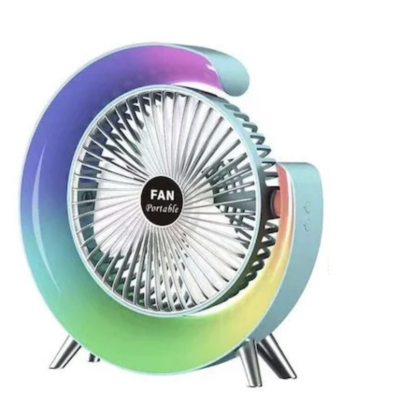 UB Ventilator de birou rotativ Andowl Q FS800 cu iluminare LED RGB roz