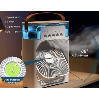 UB Ventilator portabil cu umidificator incorporat conectare USB cu lumina de noapte