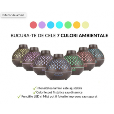 Umidificator / Difuzor de aroma Q X13 RGB si telecomanda