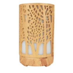 Umidificator aromaterapie ultrasunet model copac rezervor 200 ml 7 culori led lemn deschis