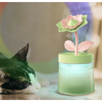 Umidificator de aer LED RD E385 model floarea soarelui 260ml