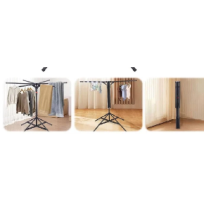 Uscator de rufe cu trepied pliabil brate rotative